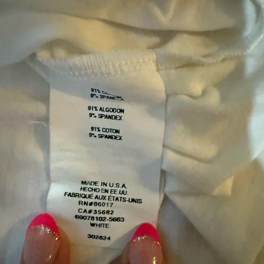 Bebe Women’s White Tee with Gold Accents - Picture 6 of 8